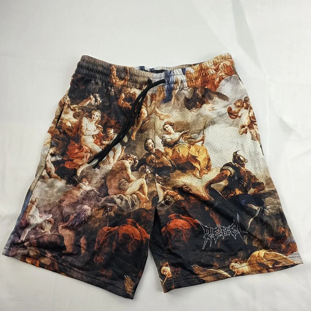 Rebel Vengeance Shorts Mens Medium Multicolor Art Mesh Athletic Gym Basketball